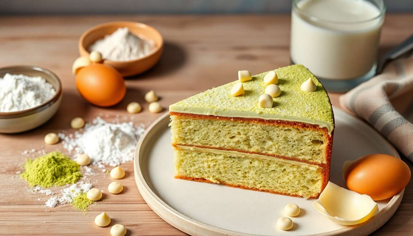 Cake au Thé Matcha et Chocolat Blanc